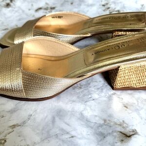 Chinese Laundry Gold Mules with Metallic Finish